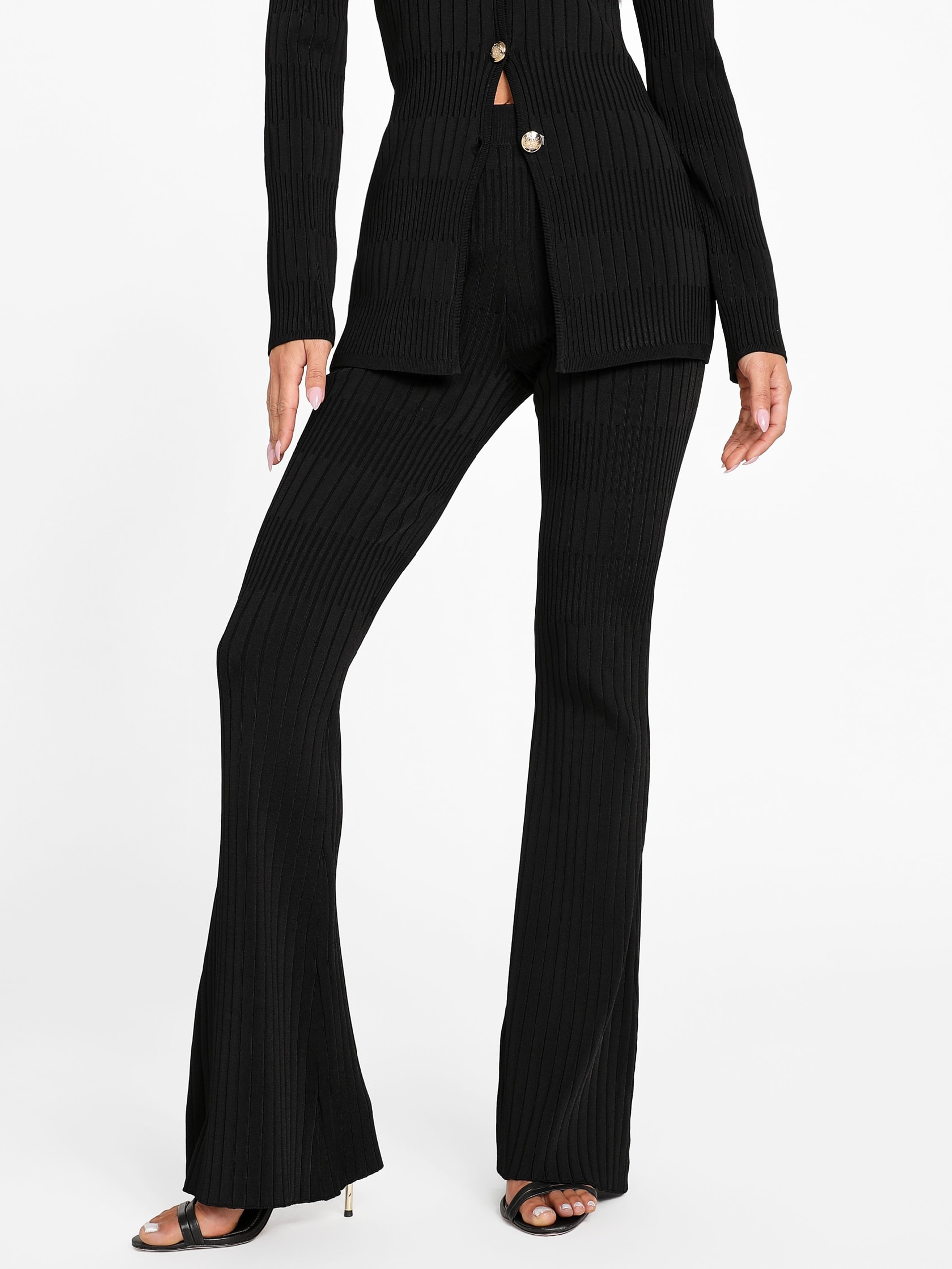 Calça de malha canelada Janet