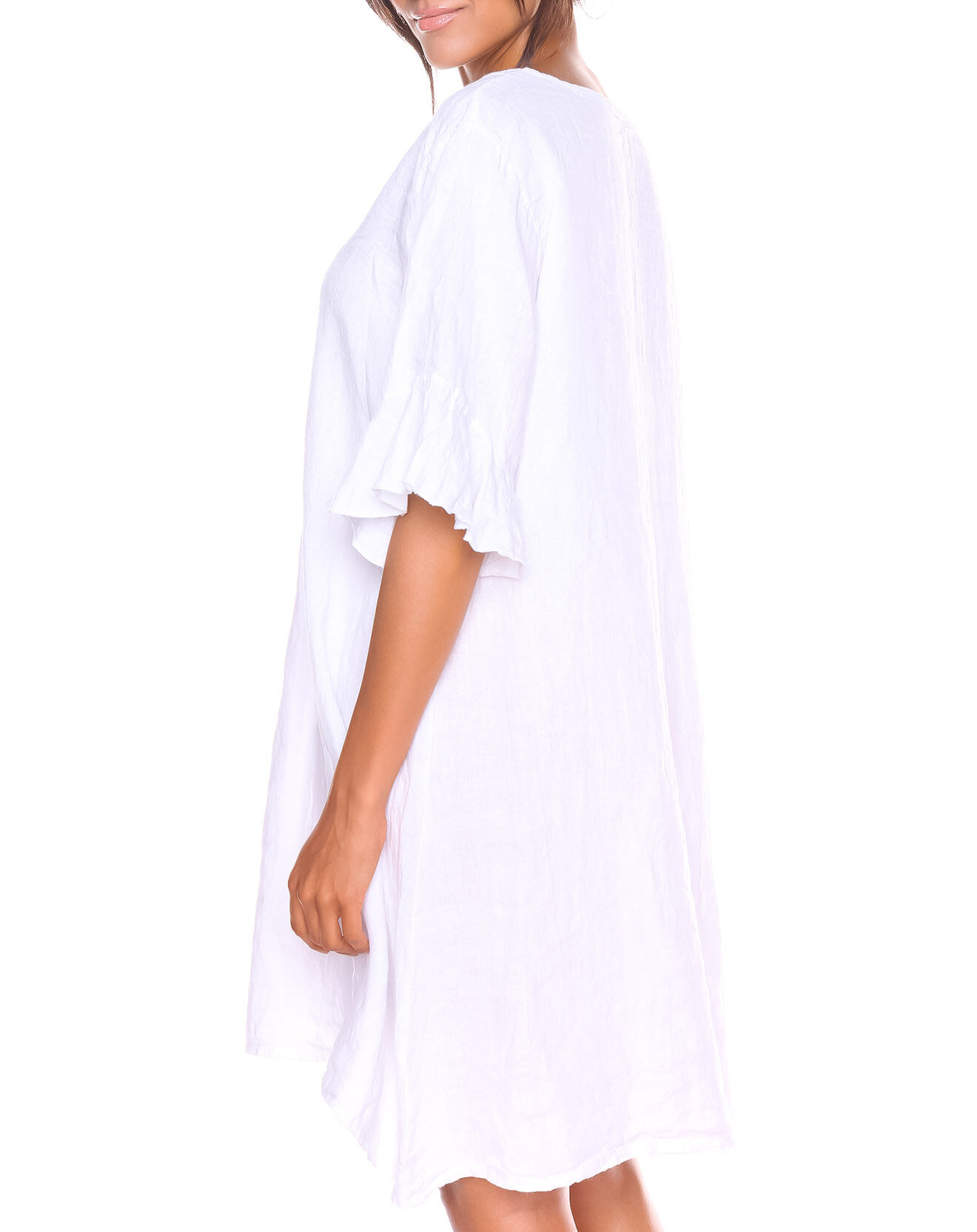 La Bohème Robe 100% Lin Louna blanche