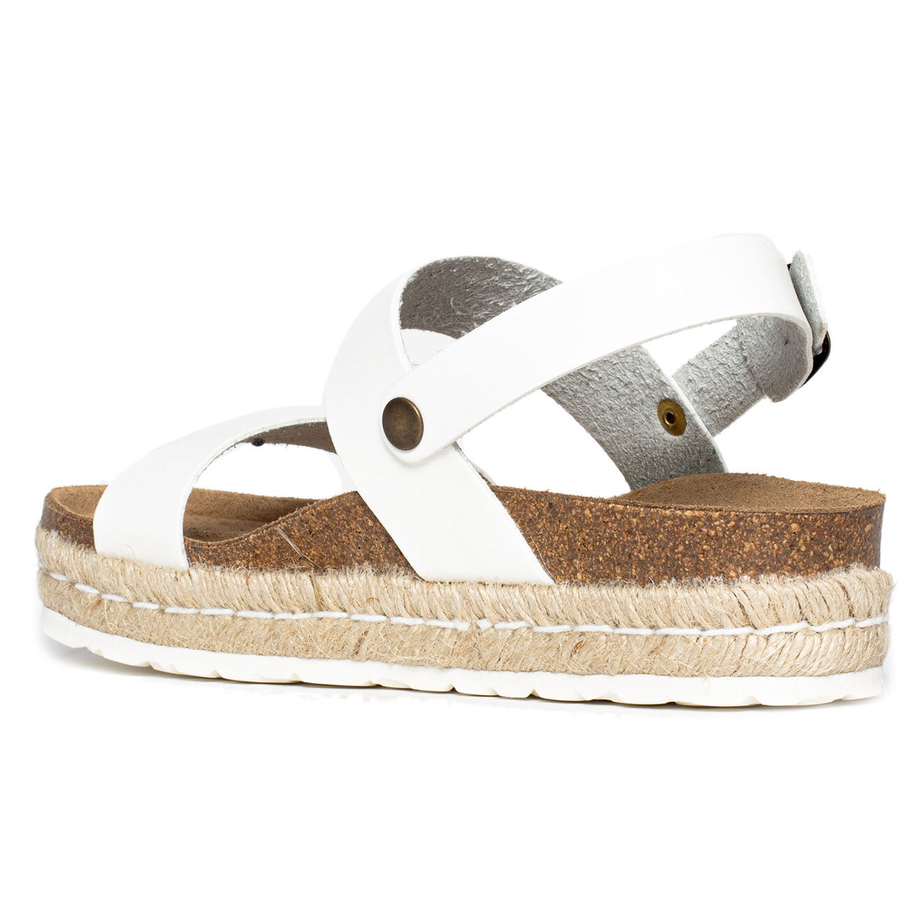 Sunbay Sandales à plateforme en Cuir Kalmie blanches