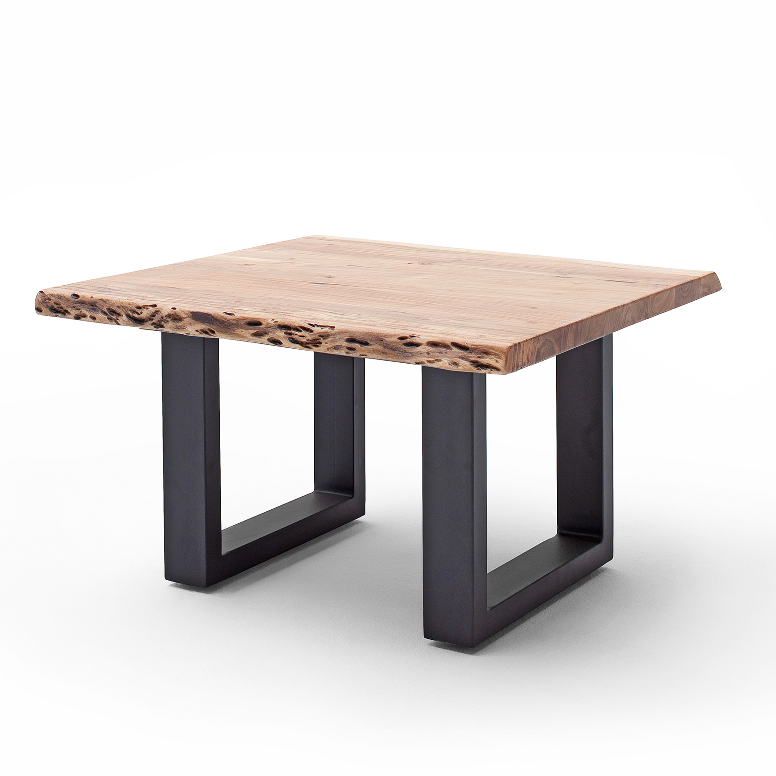 Couchtisch CARTAGENA - Akazie natur-anthrazit - U-Gestell - 75x75 cm