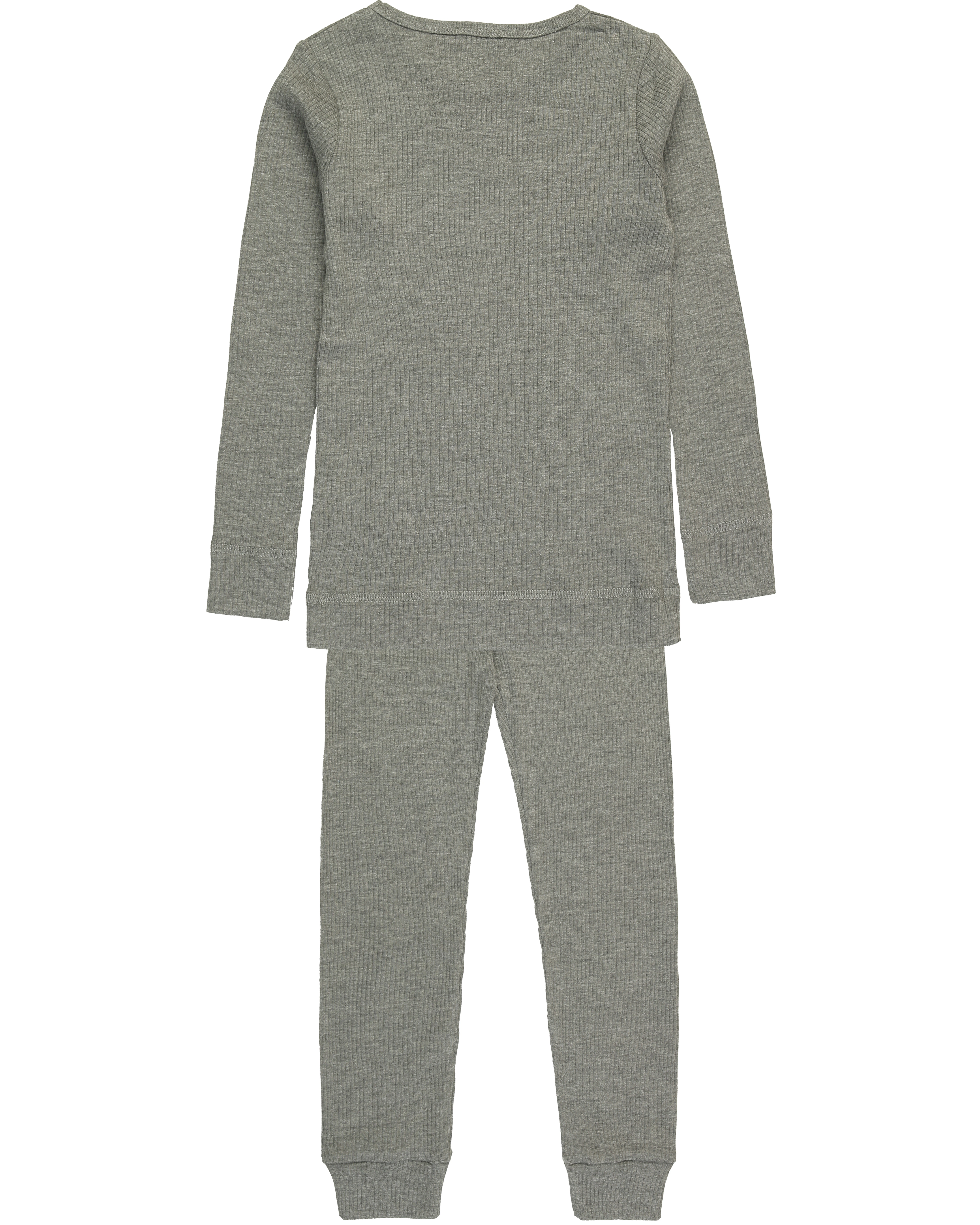 Schlafanzug lang PLAIN RIB in grey melange