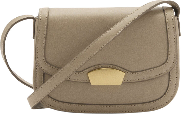 MANGO Crossbody bag with flap Lt pastel brown