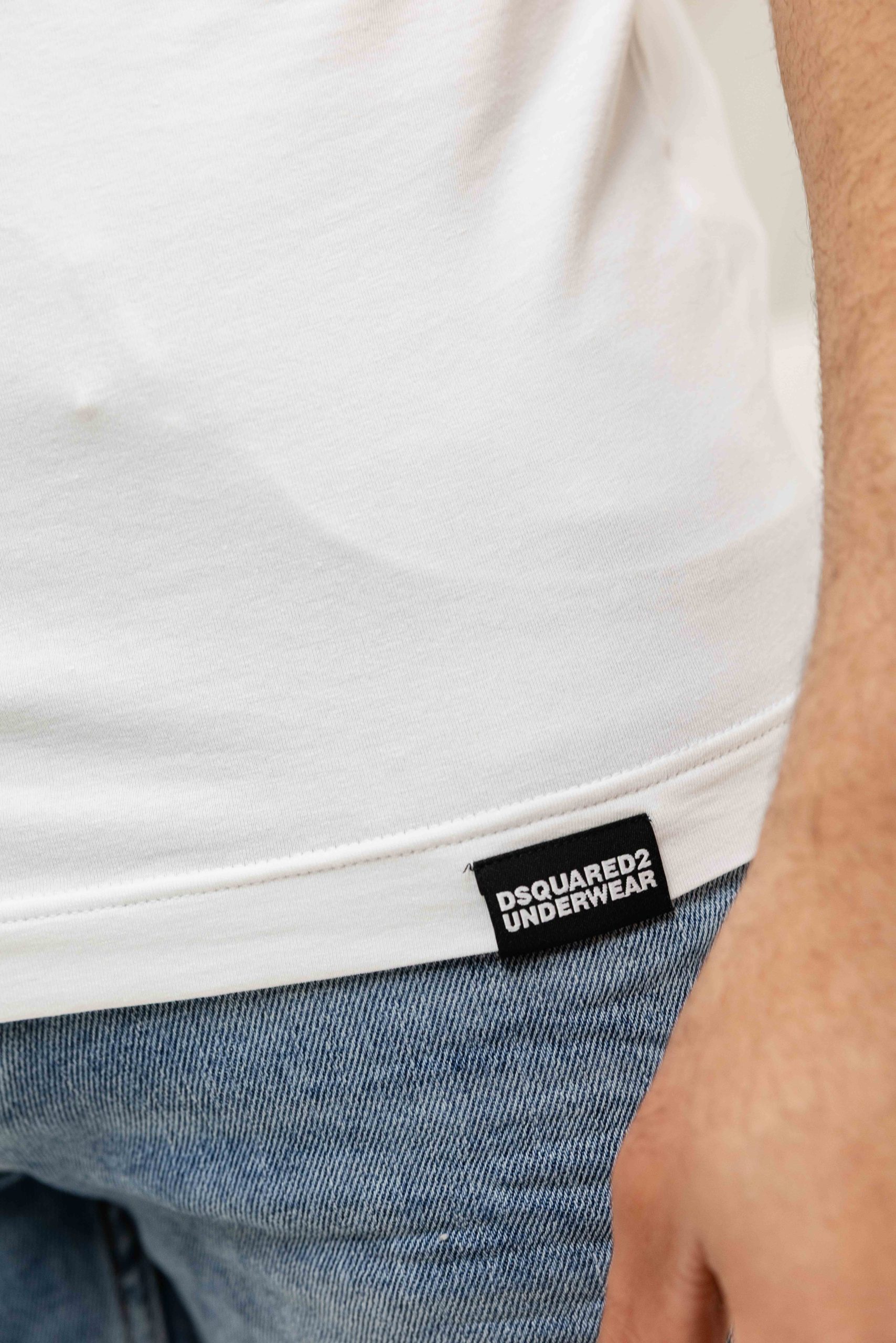 Dsquared2 Round Neck T-Shirt Heren Wit/Zwart