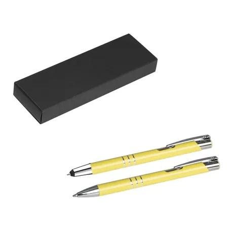 Livepac Office Metall Schreibset / Touchpen Kugelschreiber + Kugelschreiber / pastell gelb