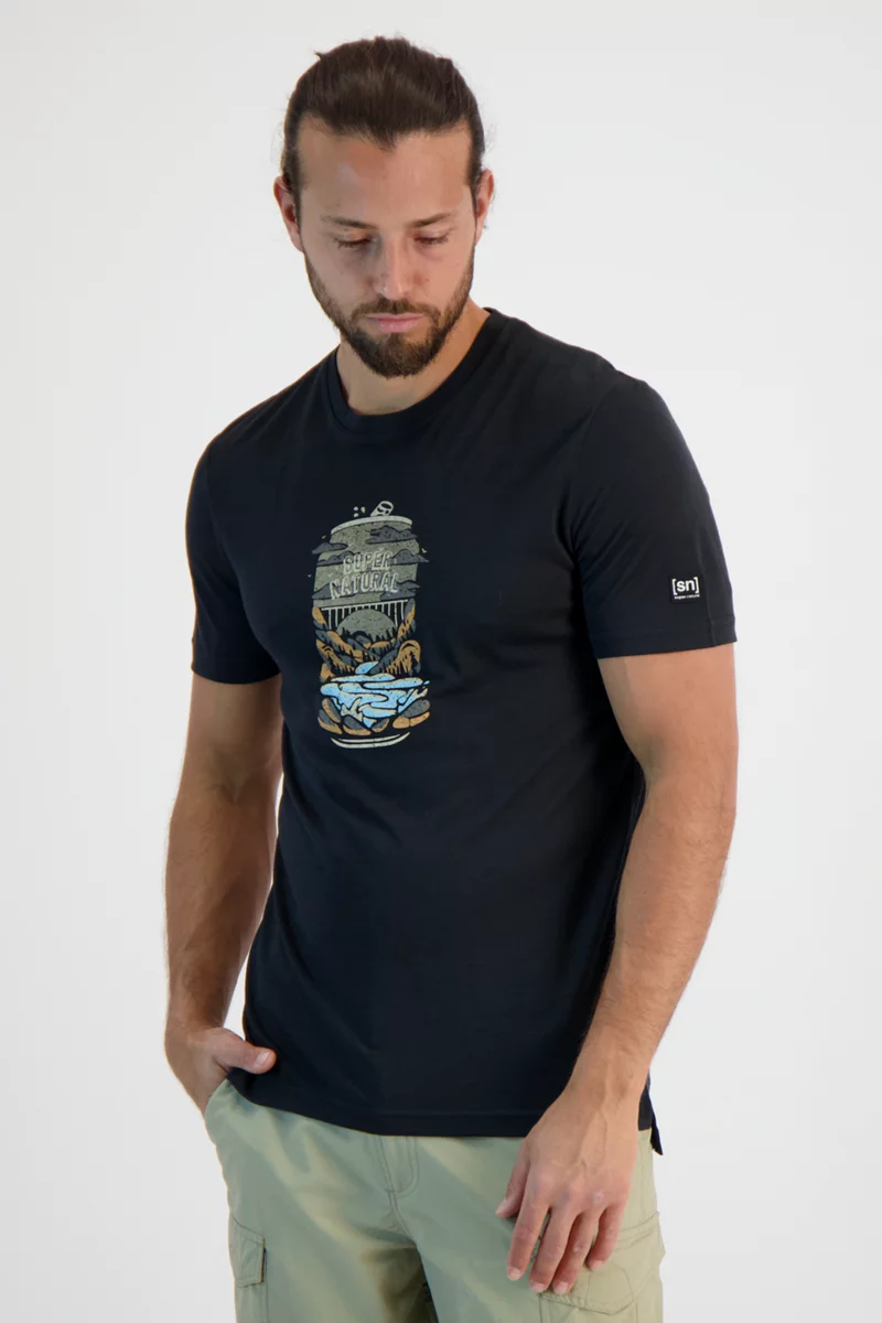super.natural Yes We Canned Merino Herren T-Shirt