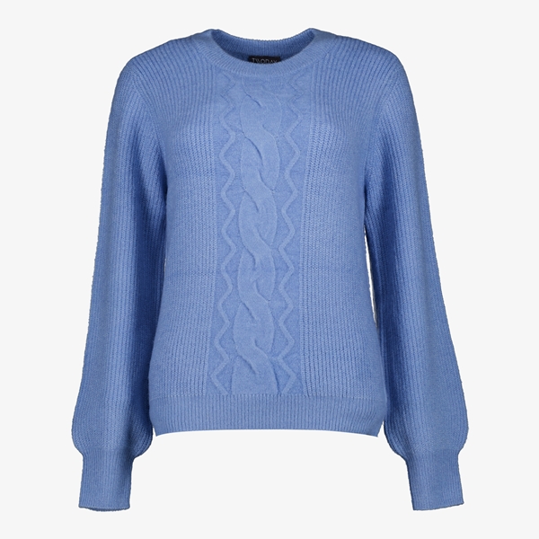 TwoDay dames trui met kabelpatroon blauw