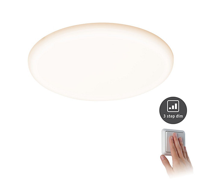 Panneau LED à encastrer Varifit Veluna 2350lm 21w IP44 ⌀21,5 cm blanc chaud Paulmann transparent