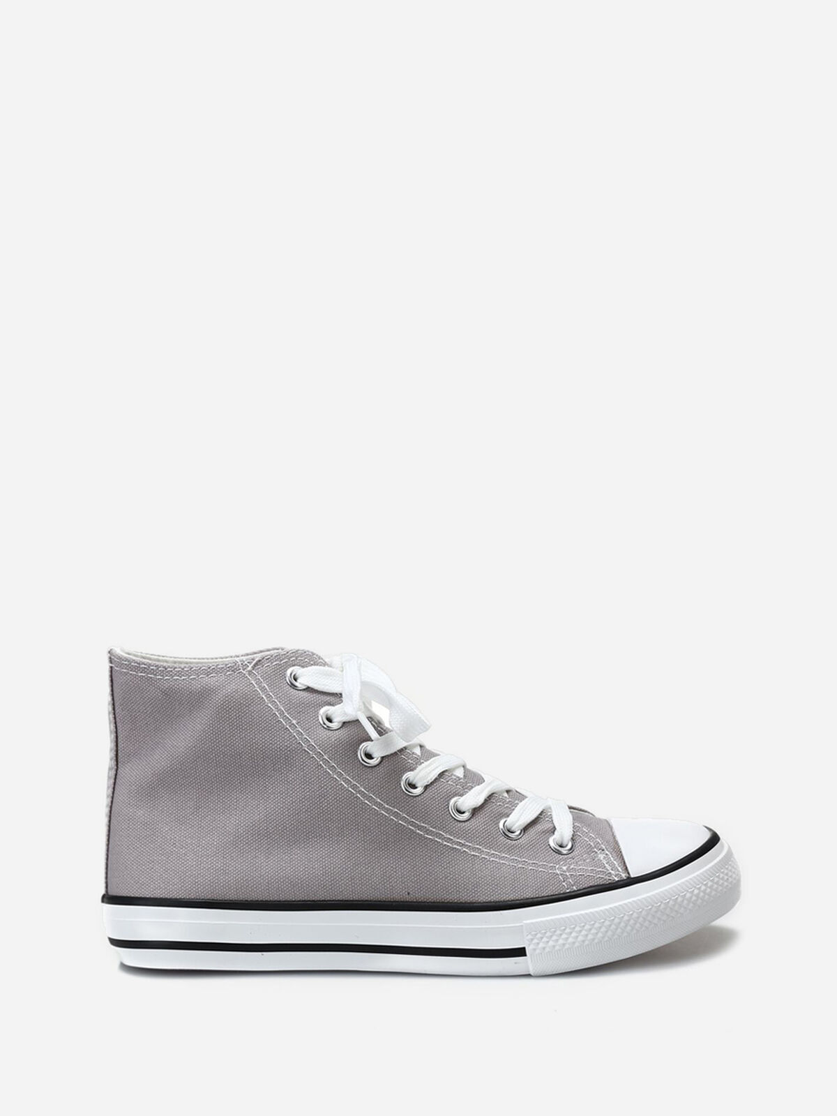 Tennis en toile à lacets- Gris