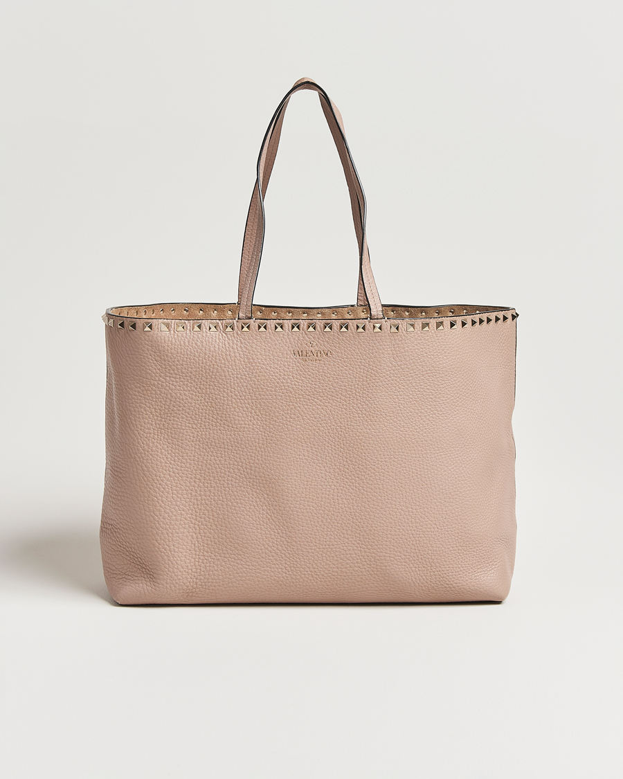 Valentino Pre-Owned Medium Rockstud Tote Bag Poudre