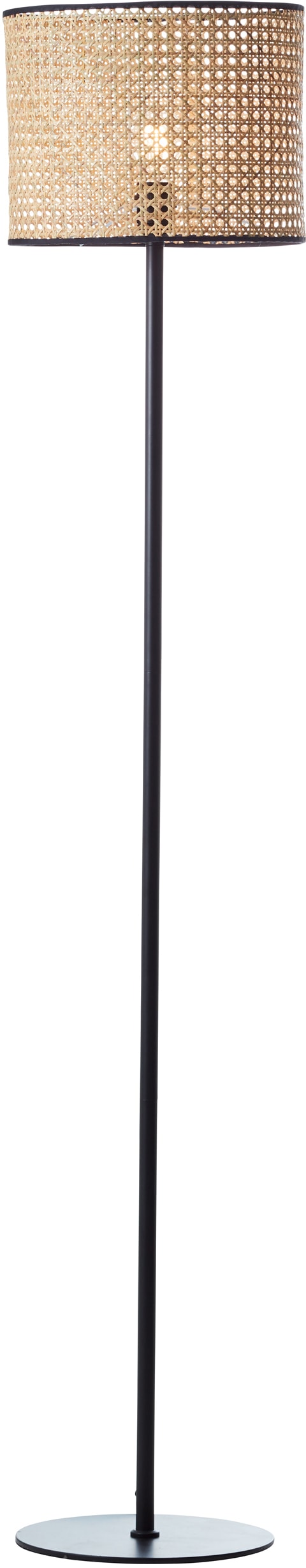 Brilliant Stehlampe »WILEY« E27 1 Stk. 154 cm Höhe, Ø 30 cm, 1 x E27, Metall/Rattan, holz hell/schwarz