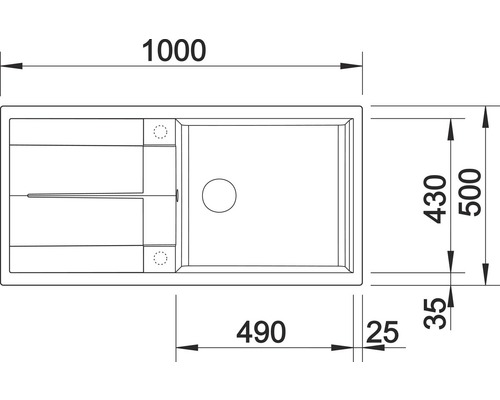 Blanco METRA XL 6 S spoelbak 1000 x 500 mm cafe 515287