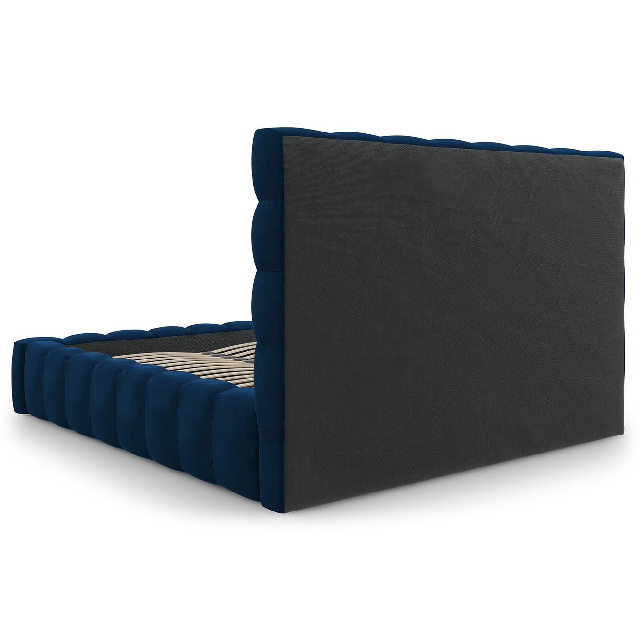 Cosmopolitan Design Lit avec coffre de rangement Bali Velours bleu roi - 180x200 cm