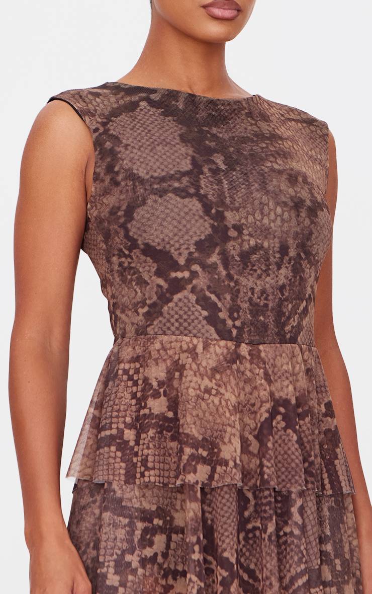 Brown Snake Combi-short Jupe-short À Volants En Maille Motif Vache