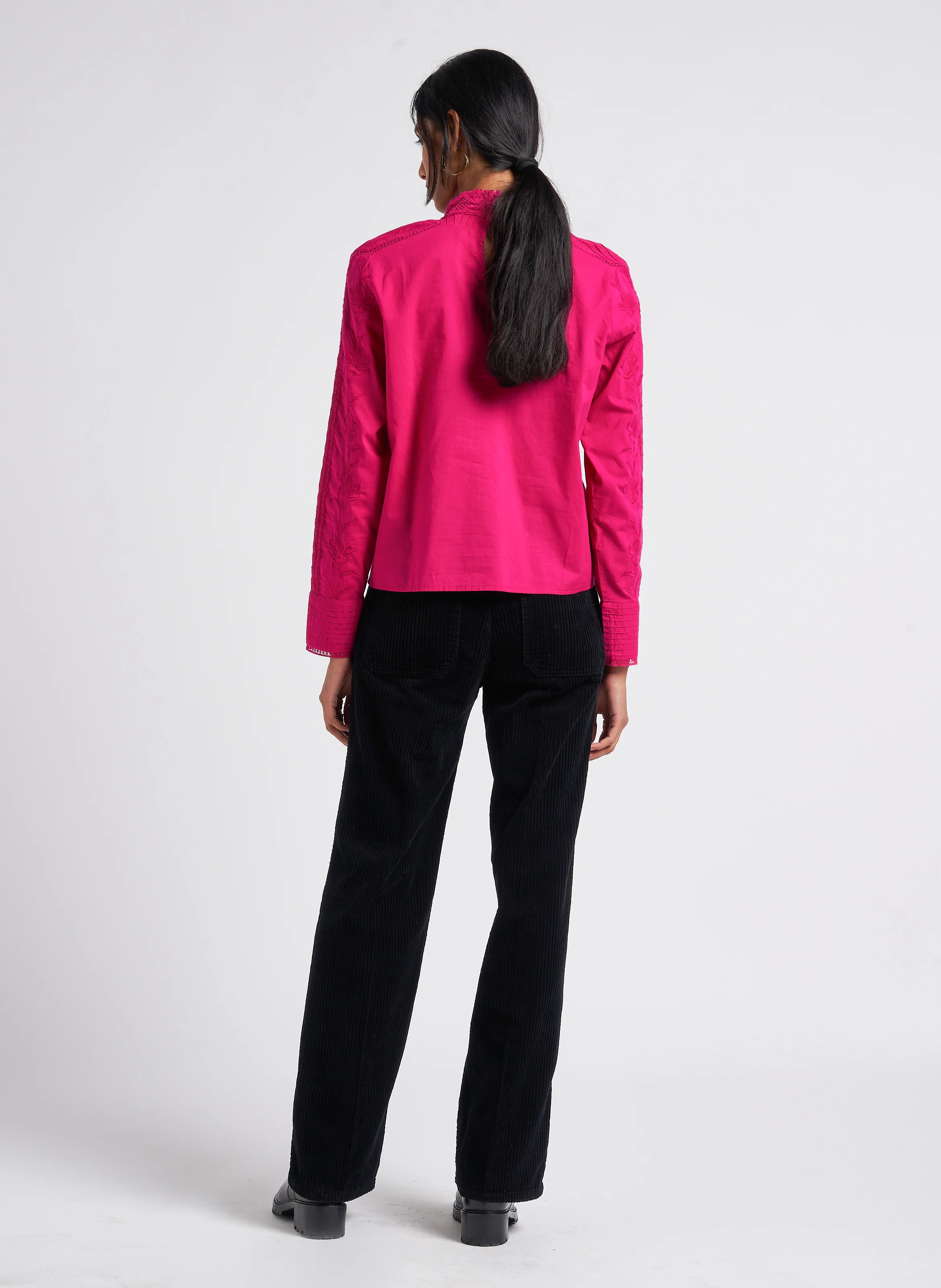 WHAM - Pantalon large en velours côtelé de coton | Noir