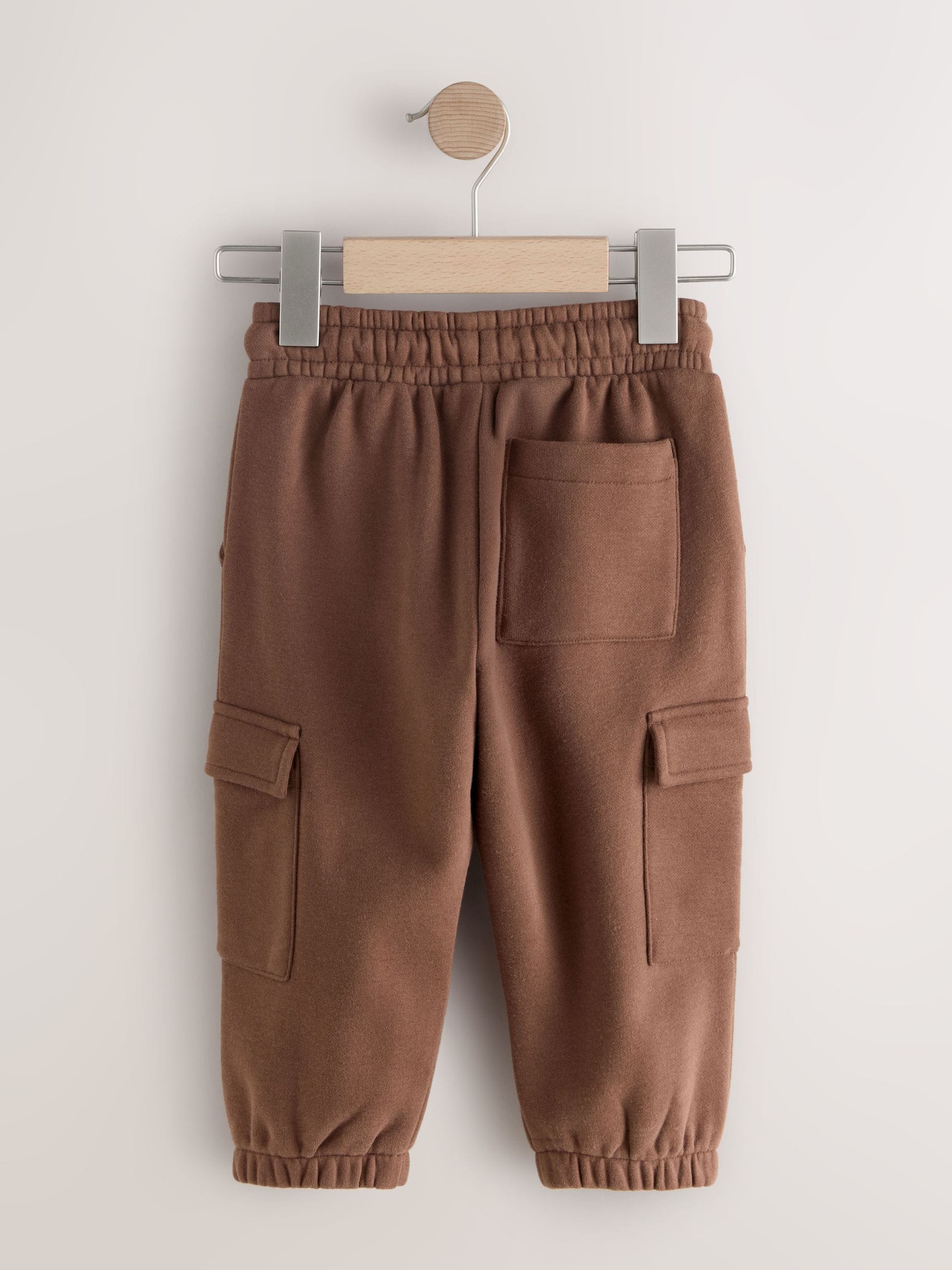 Chocoladebruin - Zacht aanvoelende jersey utility joggingbroek (3mnd-7jr)