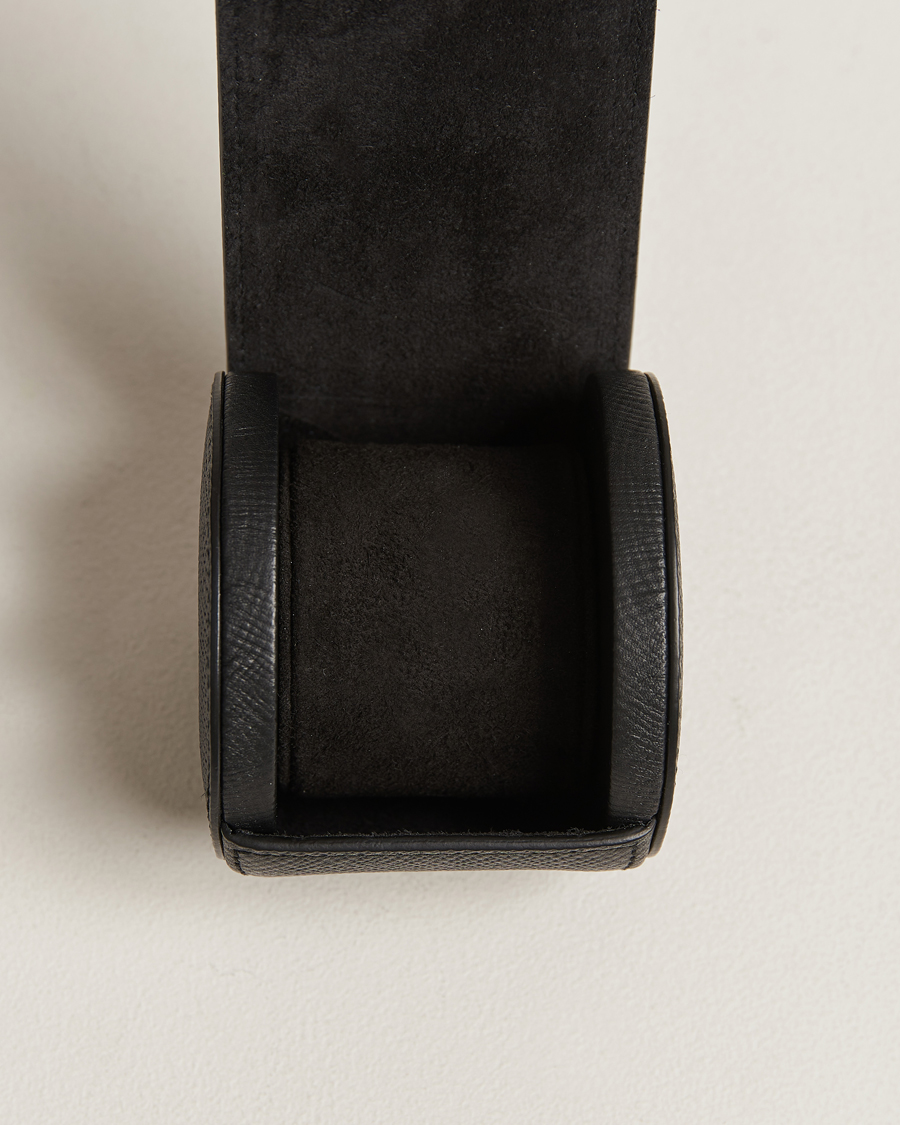 Smythson Panama Single Watch Roll Black