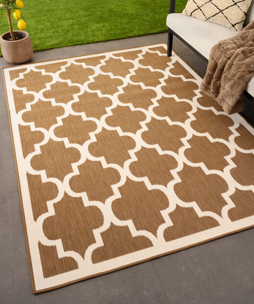 Tapeso Retro buitenkleed - Flip Lucky lichtbruin - 200x280 cm
