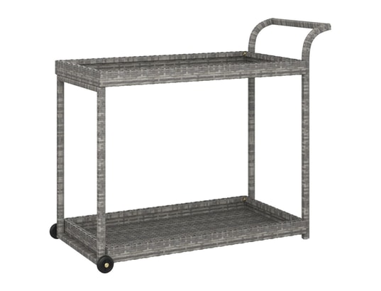 VIDAXL - Chariot de bar gris 100x45x83 cm résine tressée