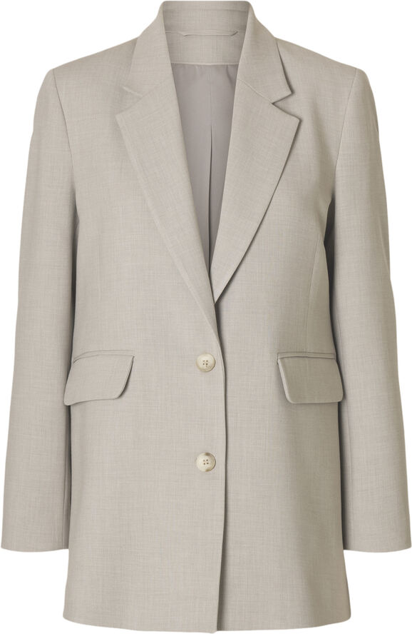 Selected Femme SLFRITA LS RELAXED BLAZER MEL NOOS Island fossil/melange