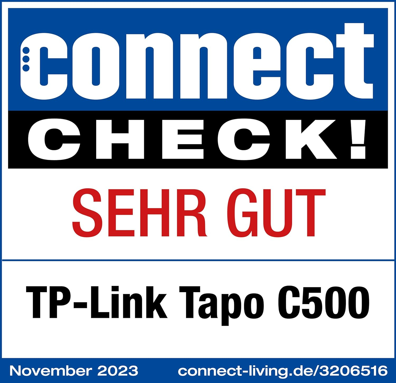 Tapo C500 Outdoor Security WiFi Kamera (1920x1080p) Nachtsichtfunktion und KI-Personenerkennung / Audio / Micro SD / (iOS/Android) - Weiss