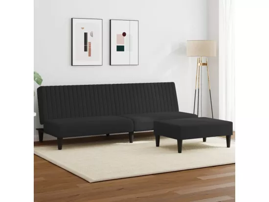 Ensemble de canapés 2 pcs noir velours