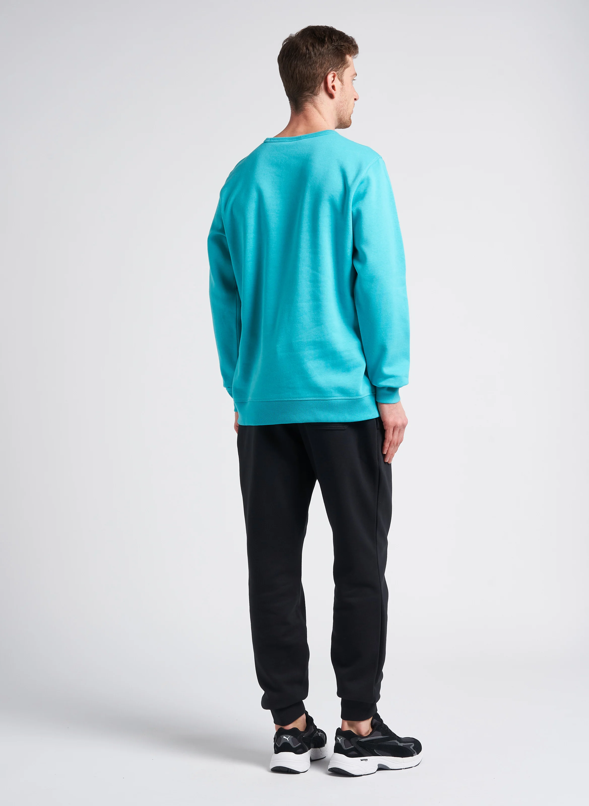 M Columbia(TM) Logo Fleece Crew - Sweat col rond regular-fit sérigraphié en coton mélangé| Bleu