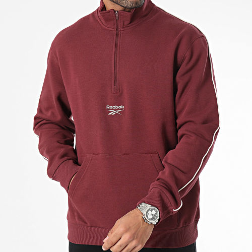 Sweat Col Zippé Quarter Bordeaux