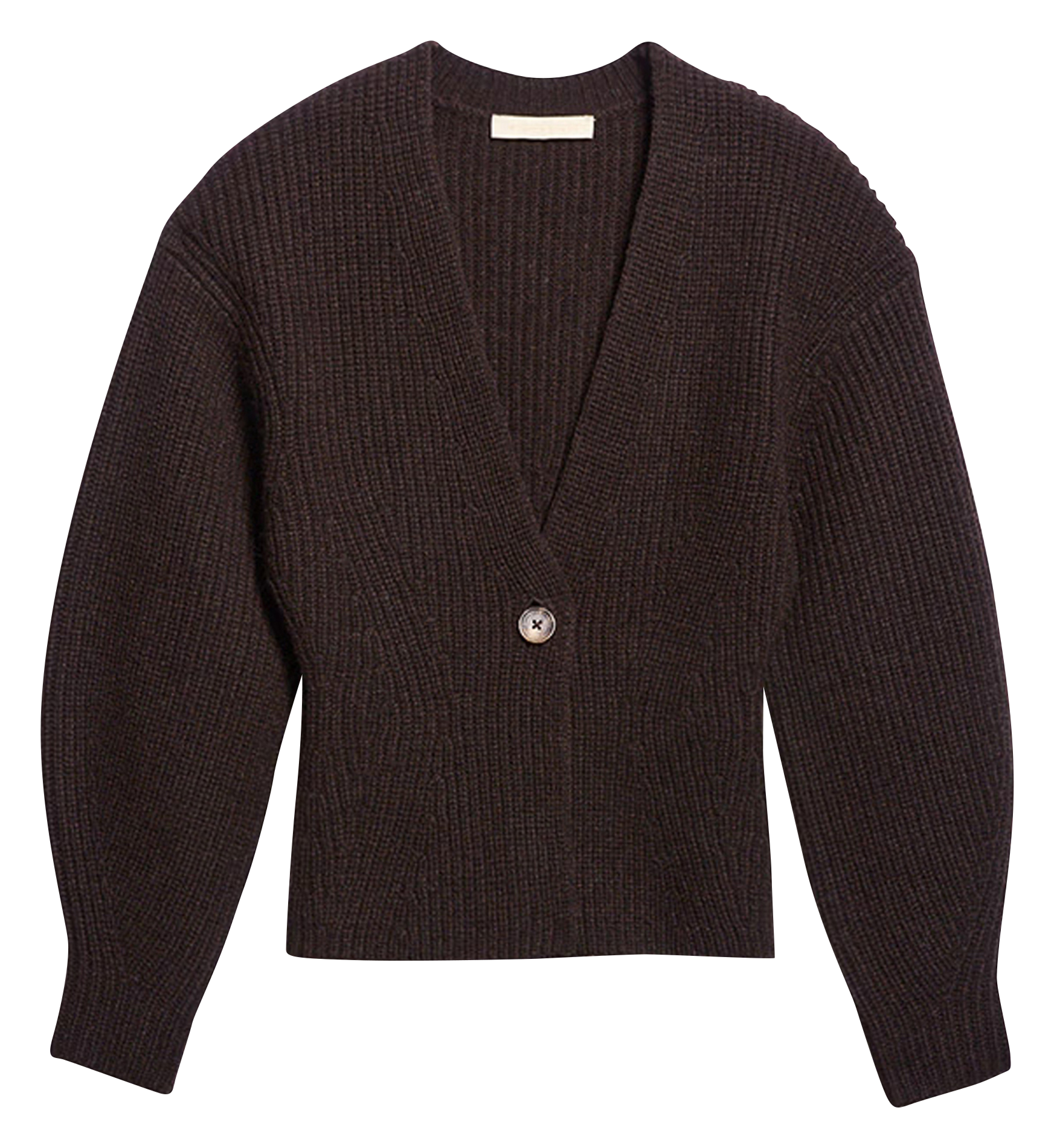 DELORIS - Gilet col V en laine | Marron