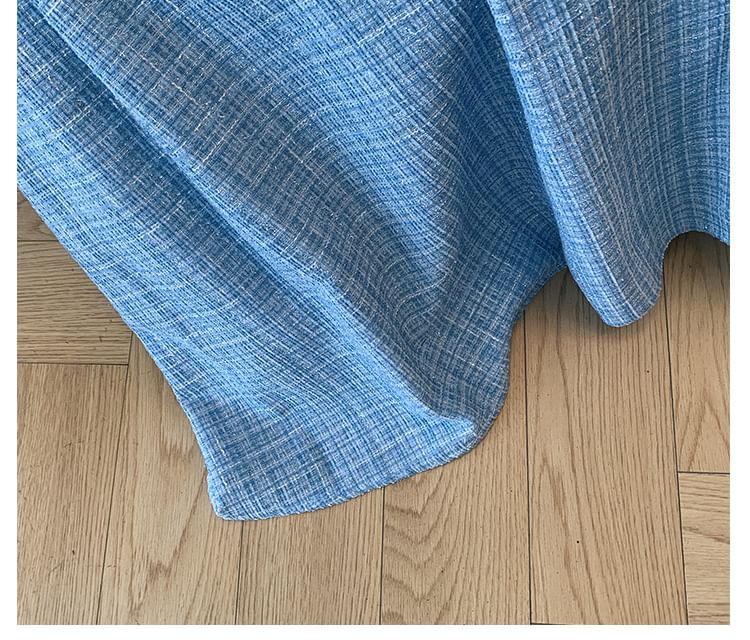 Krezol - Plus Size Lange Mouwen Matrozenkraag Contrasterende Bies Tweed Midi A-lijn Jurk
