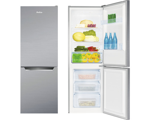Amica KGCL 386 160 E koel-vriescombinatie, afmetingen (B x H x D): 54 x 160 x 55 cm, koelgedeelte: 153 l, vriesgedeelte: 74 l