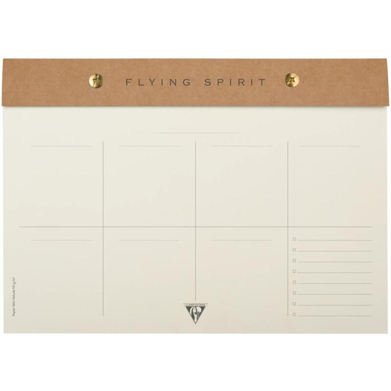 Flying Spirit Kraft bloc planner à rivets 24x17cm 60 feuillets imprimés détachables. - Kraft