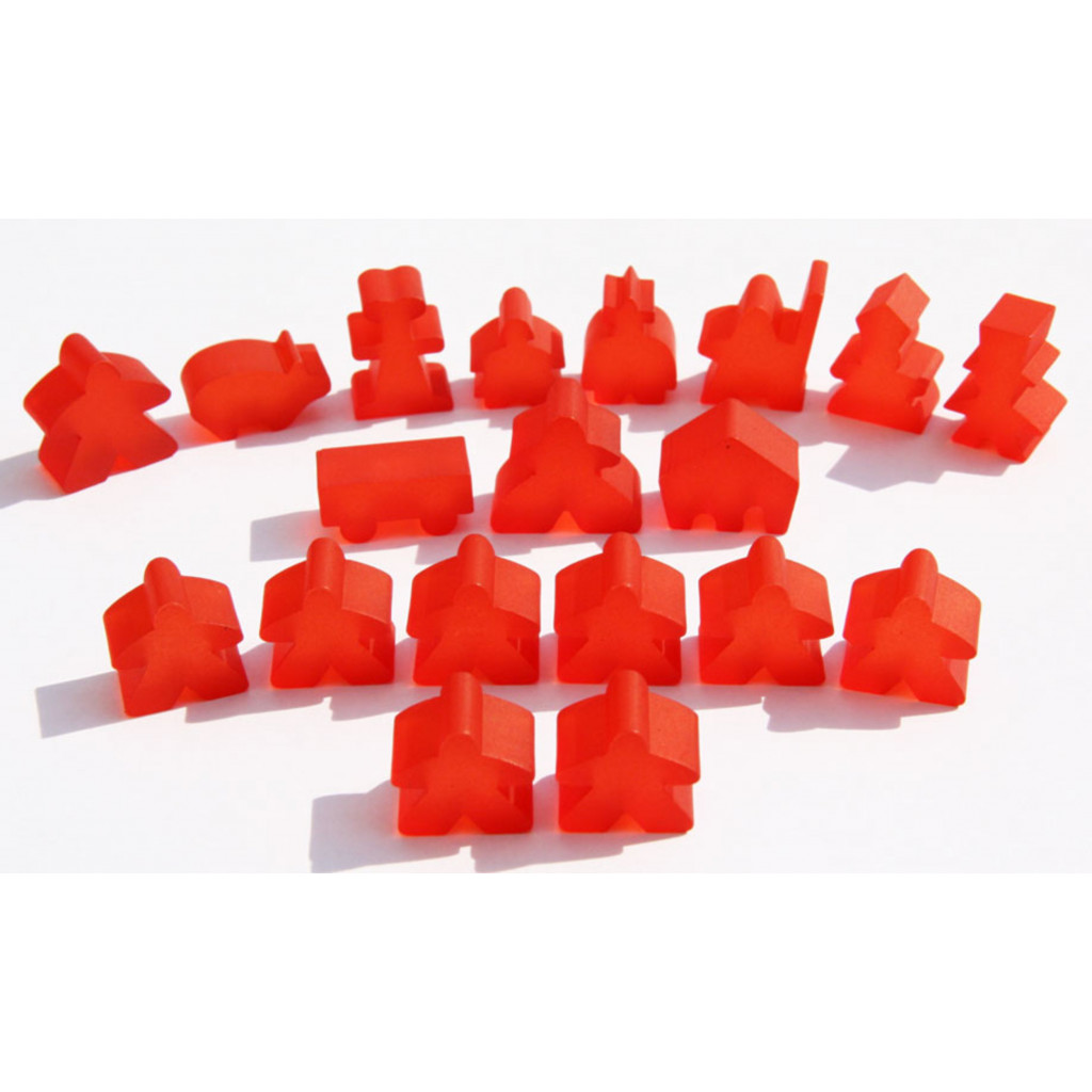 Carcassonne - Set de 19 Meeples- Frozen Rouge