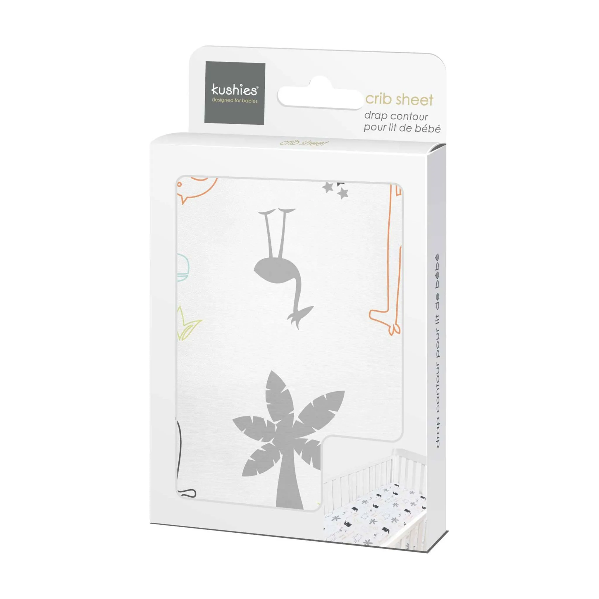 Kushies Drap Contour pour Lit de Bébé - Percale Jungle