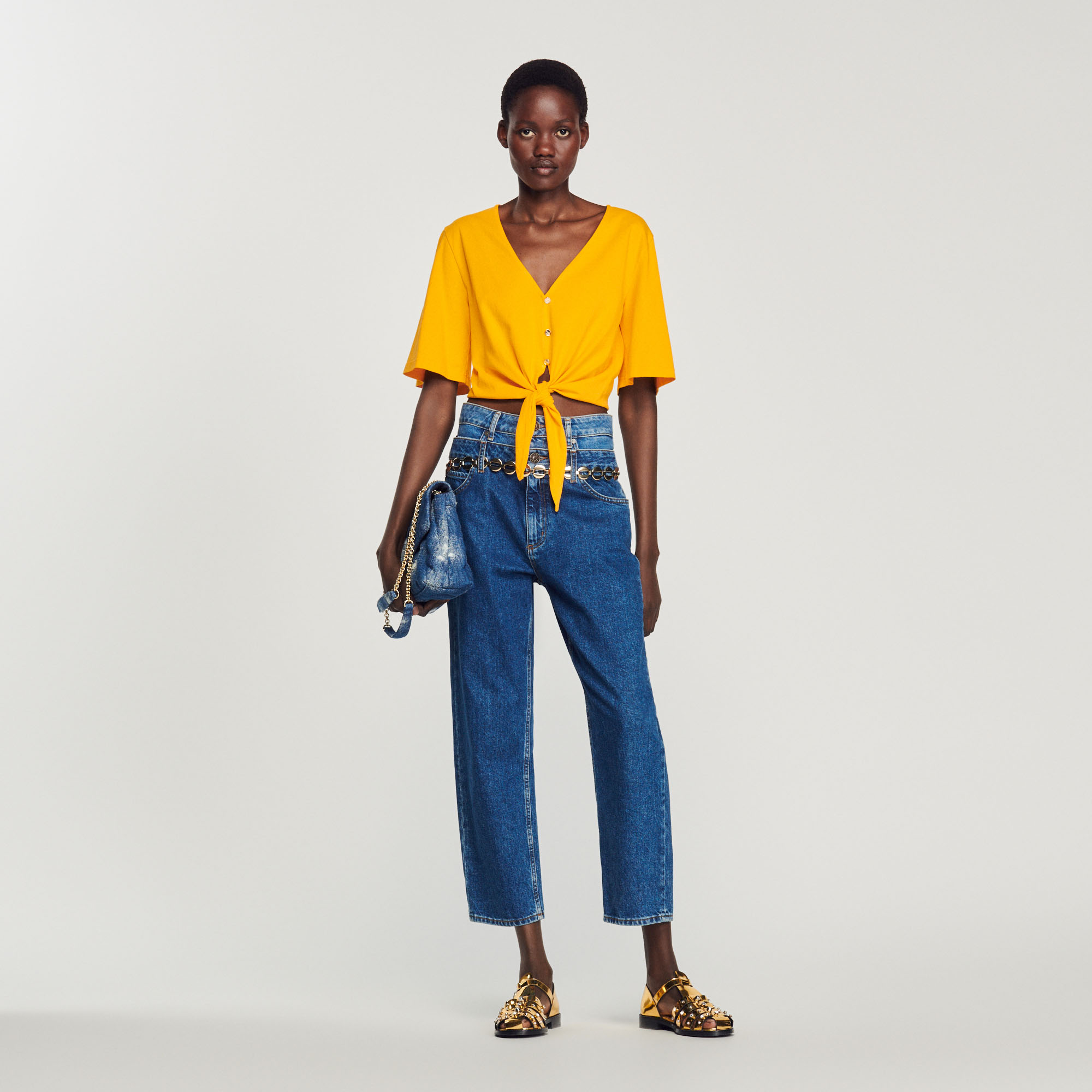 T-shirt court bijoux