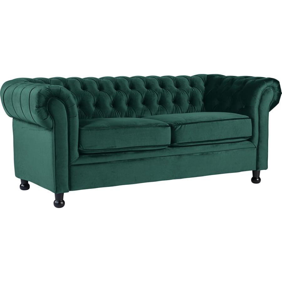 3er-Sofa Chesterfield, Samtvelours anthrazit