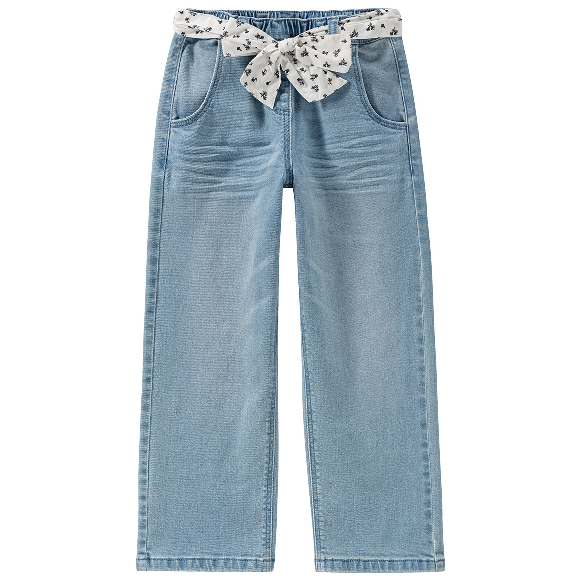 Topolino Mädchen Jeans mit Stoffgürtel hellblau