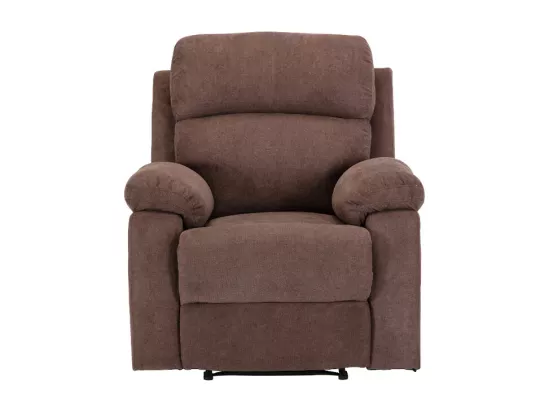Canapé 3 places et un fauteuil relax en tissu TOLZANO - Marron