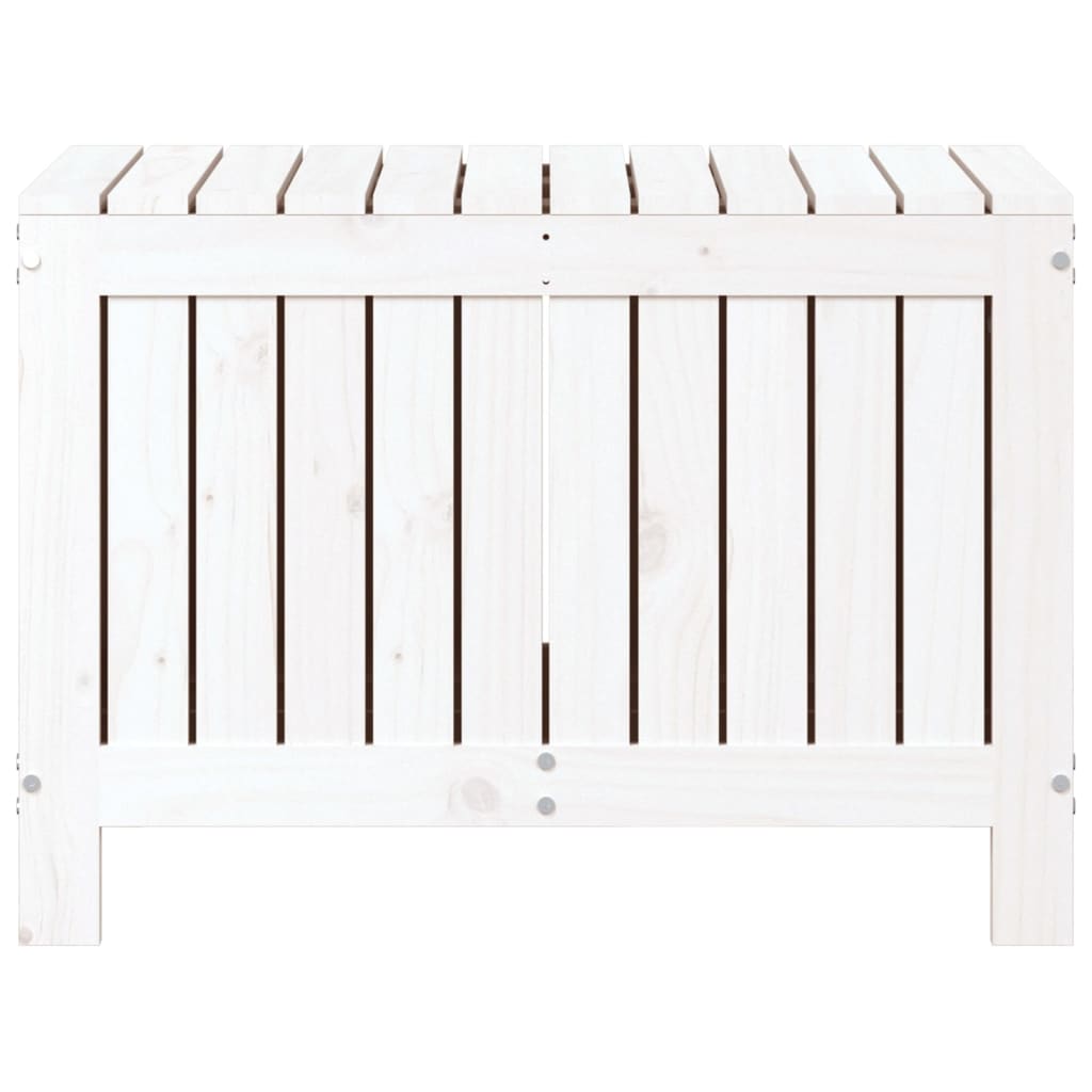 Boîte de rangement de jardin blanc 76x42,5x54 cm bois de pin