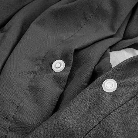 Dekbedovertrek Velvet Uni - Antraciet