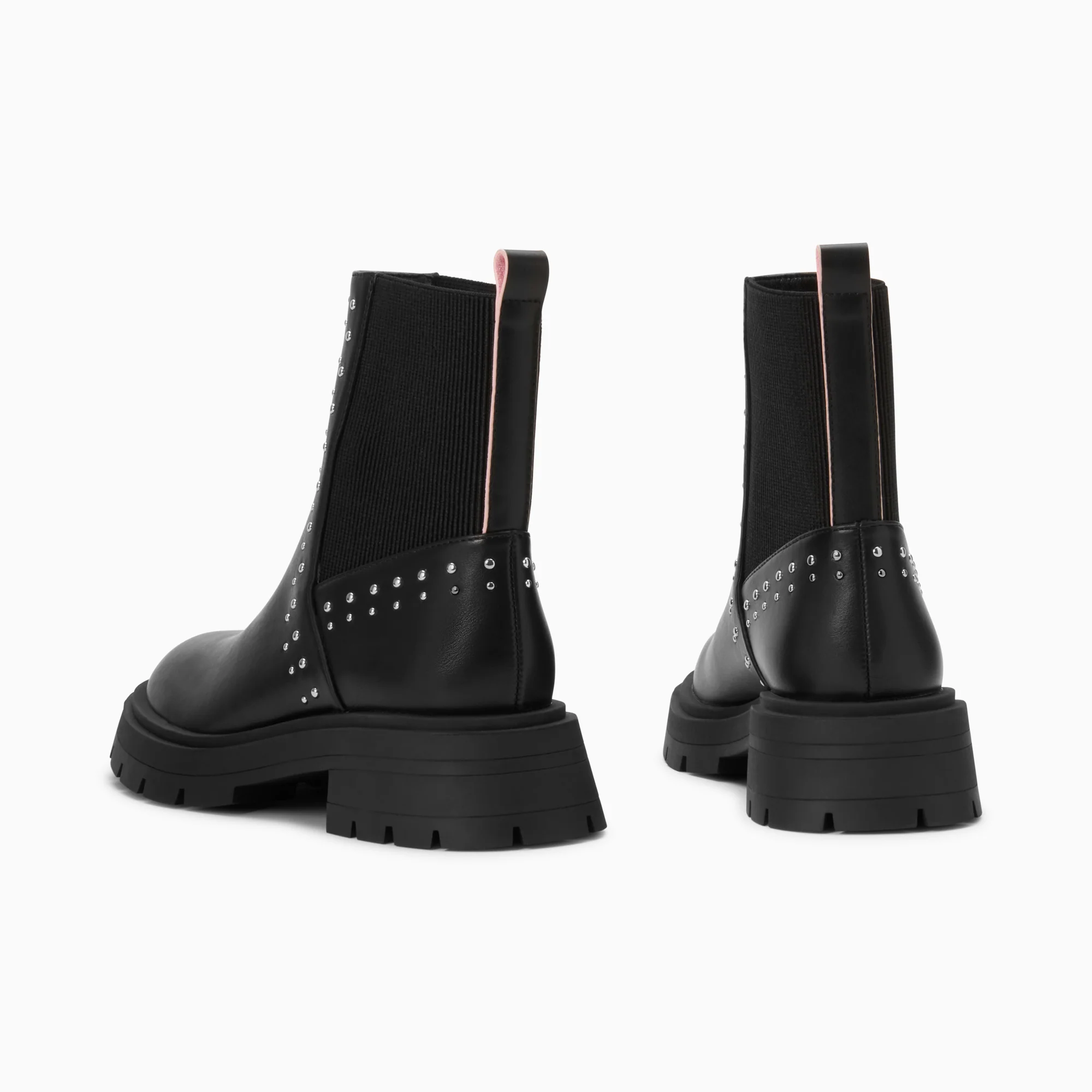 Bottines-Bottines montantes Montmartre noires à clous et élastique