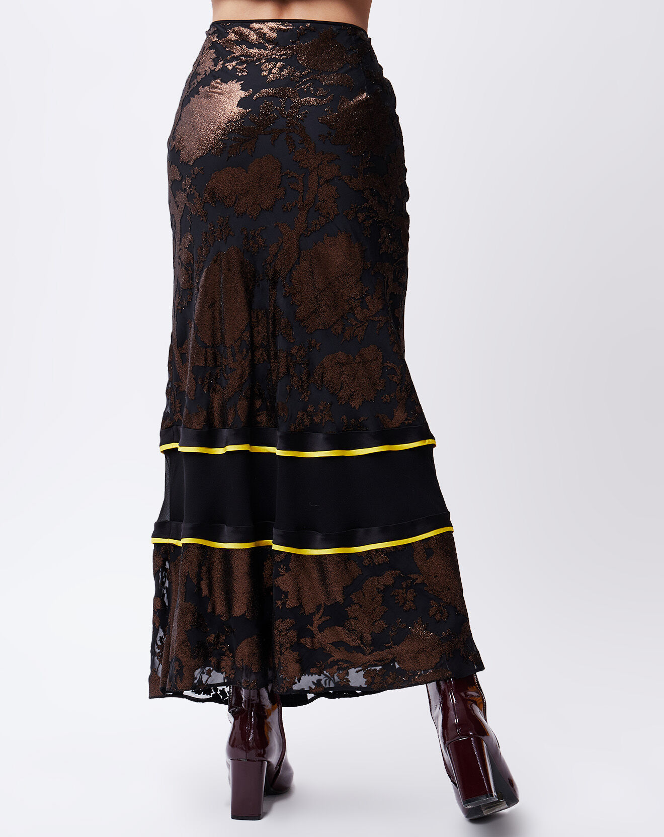 John Galliano Jupe en Soie mélangée Aglaée noir/bronze