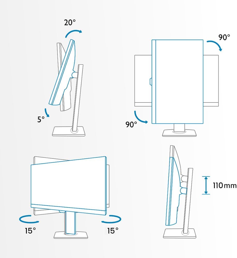 BenQ PD2705U Moniteur Designer (Technologie AQCOLOR, 27 pouces, 4K UHD, IPS, P3 Wide Color, Chargement USB-C, DP / HDMI, KVM, Hauteur réglable) Compatible avec MacBook