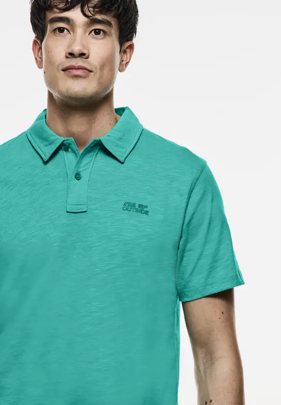 Slub Jersey Poloshirt - light urban green