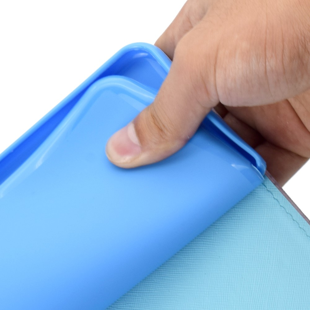 Samsung Galaxy Tab A7 Lite Leder Tasche Flip Case Schmetterlinge   Stift Halterung - Schwarz / Pink / Blau