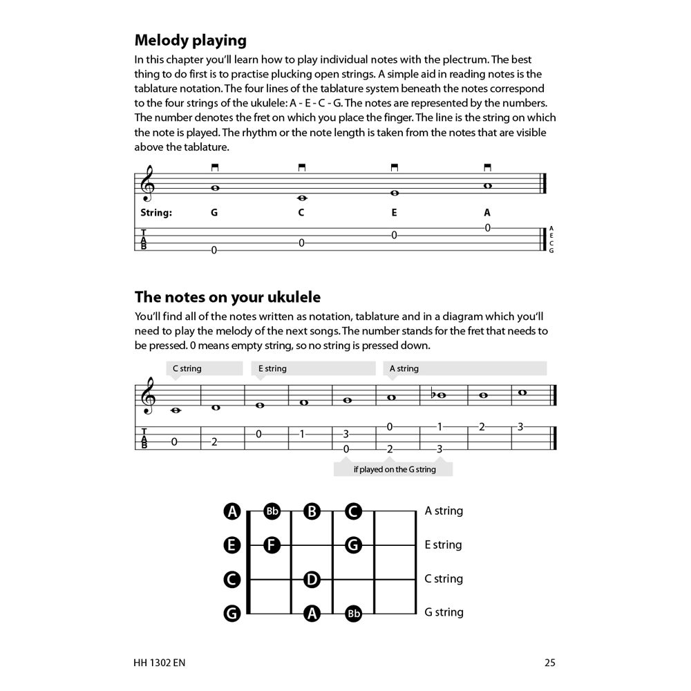 Cascha HH 1302 EN Ukulele - Learn to play quick and easy