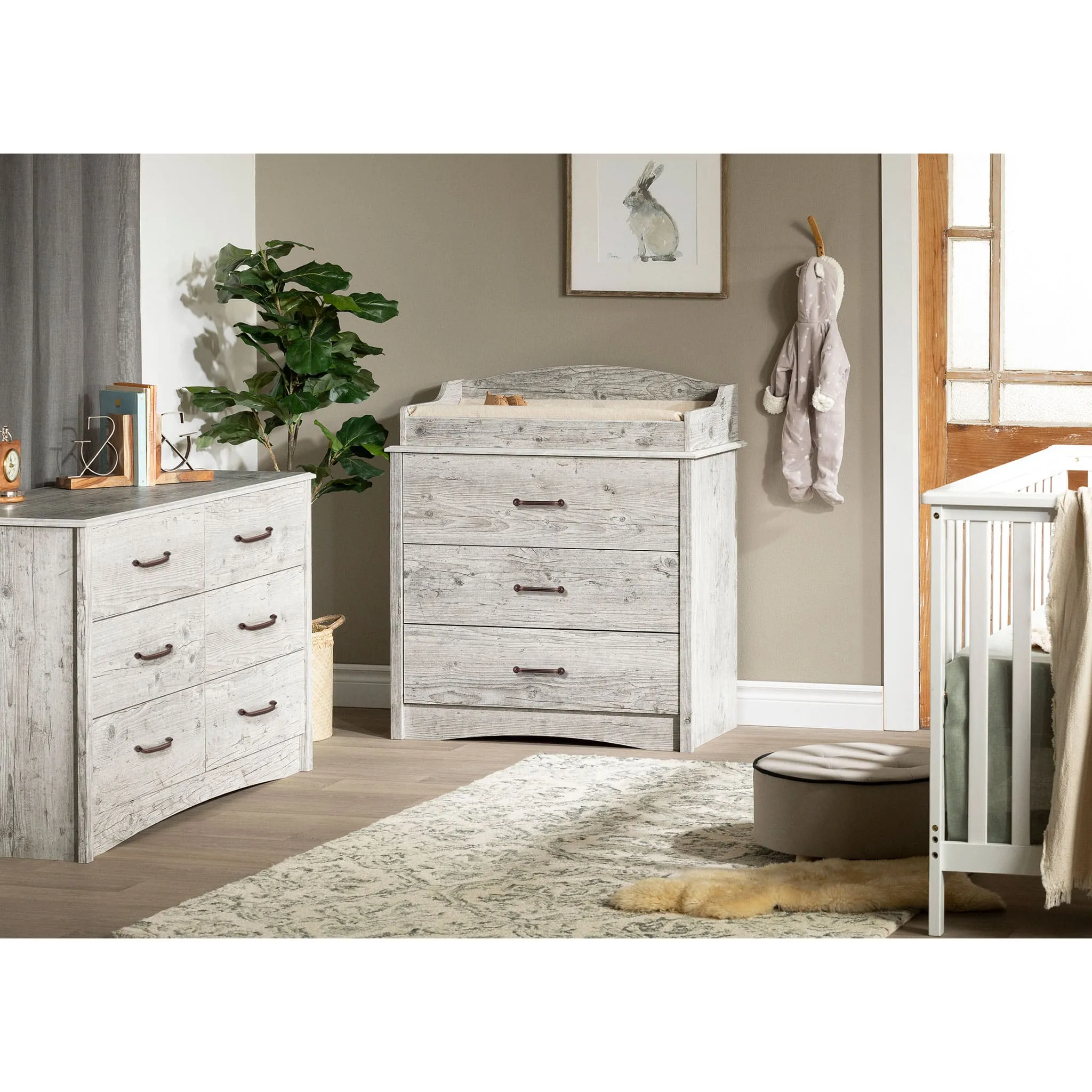 South Shore Commode avec 6 Tiroirs - Helson Pin bord de mer