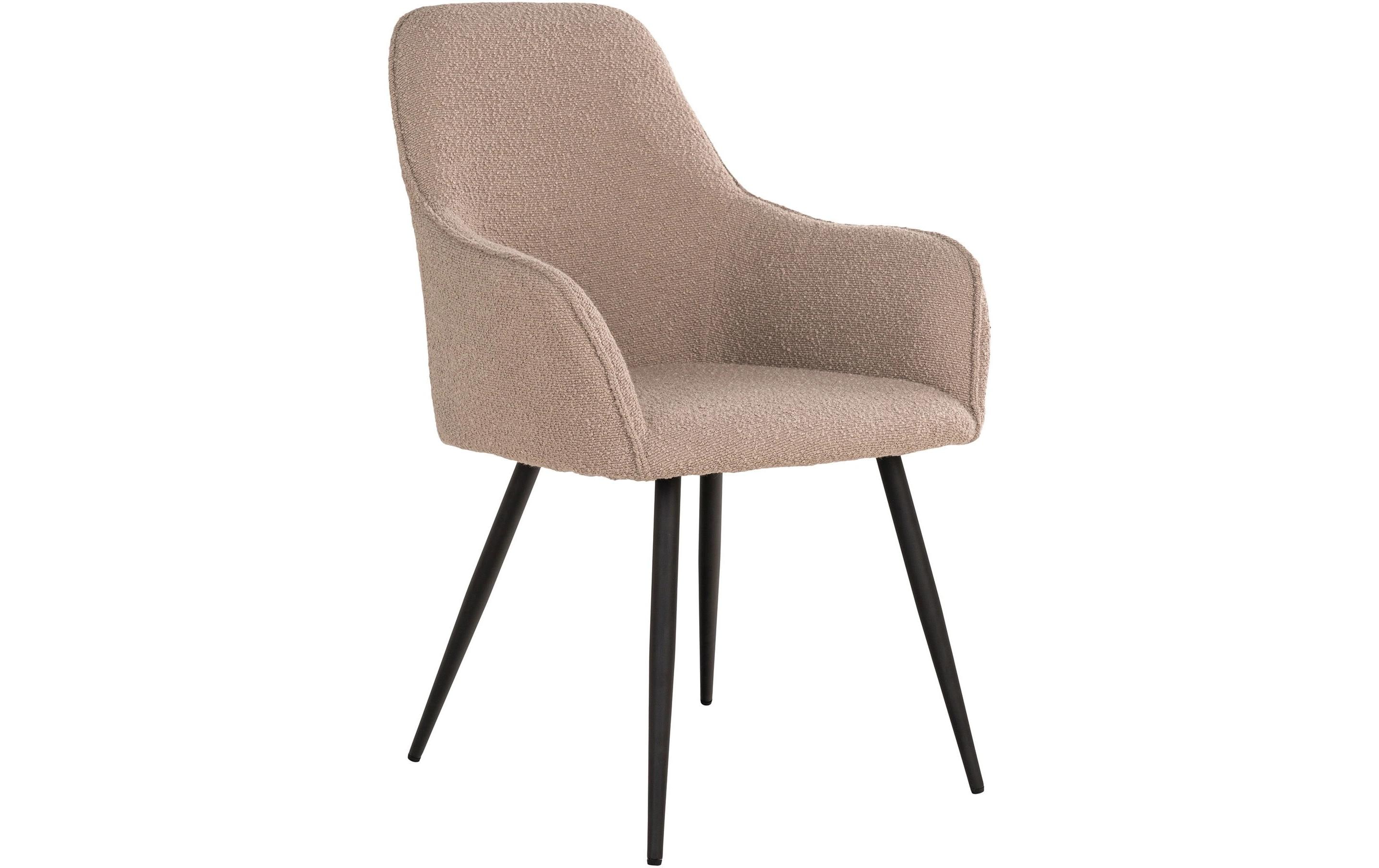 Stuhl Harbo 65 x 57 x 87, Beige/Schwarz, 2 Stück<br>Esszimmerstuhl mit Armlehnen und Rautensteppung