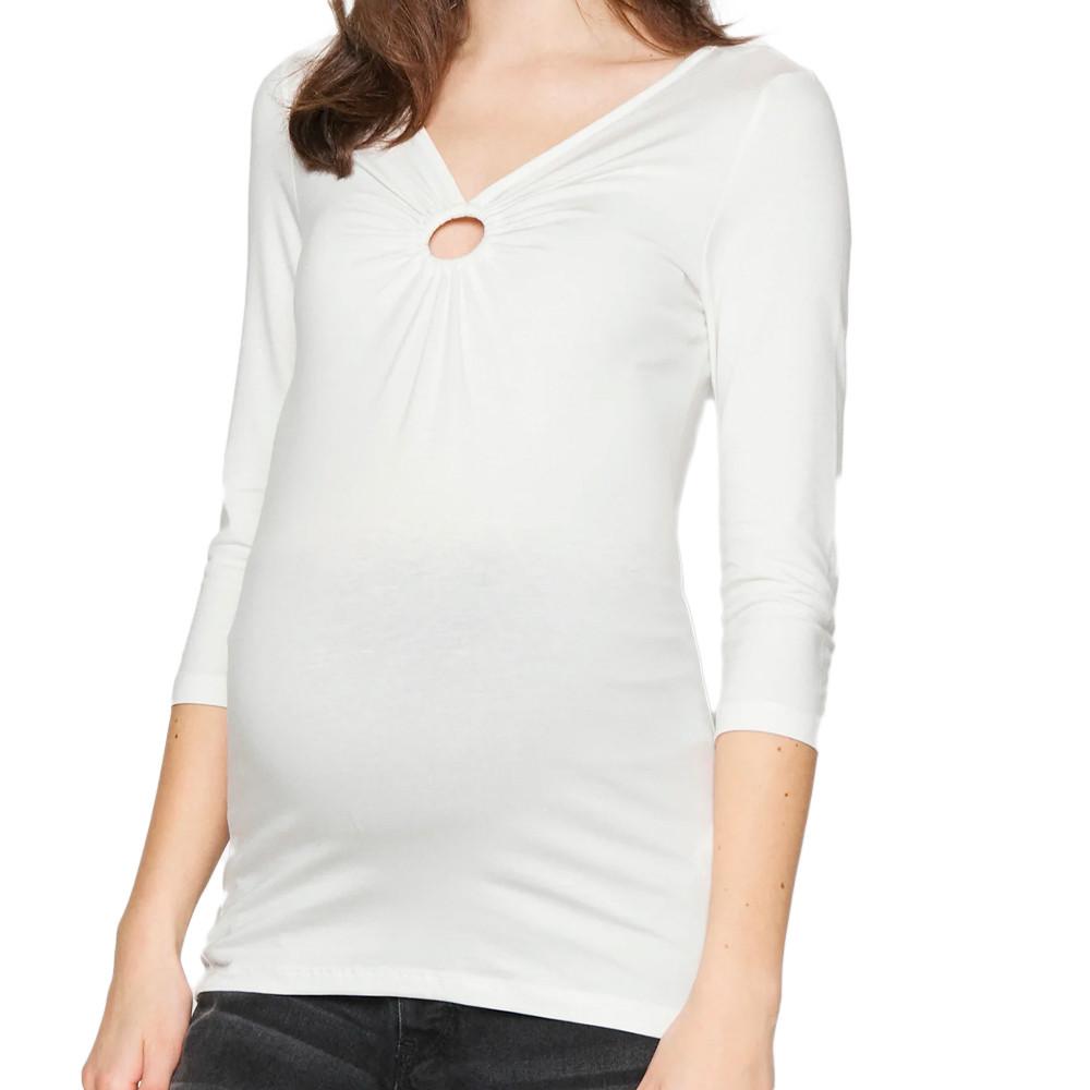 Mamalicious T-Shirt Manches Longues Blanc Mamalicious Lemoni
