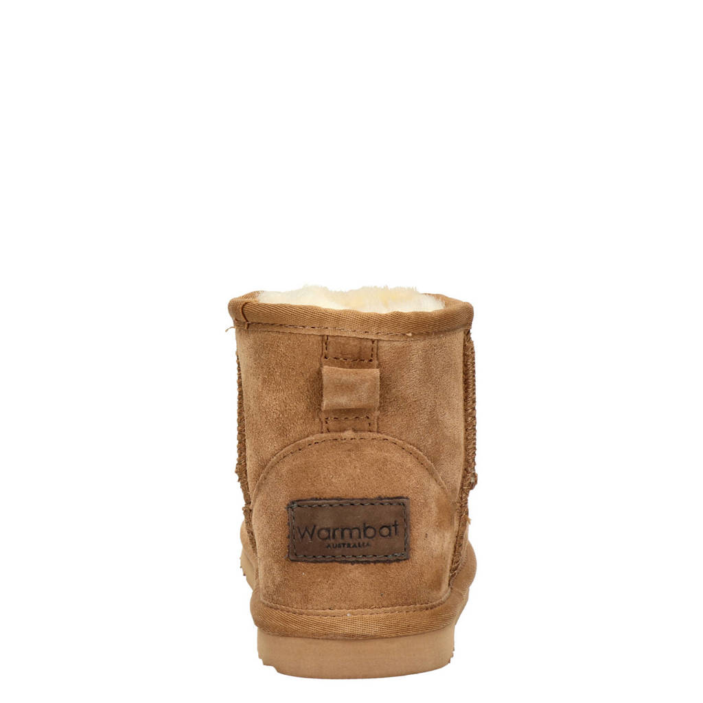 Warmbat Australia Wallabygevoerde suède enkelboots camel