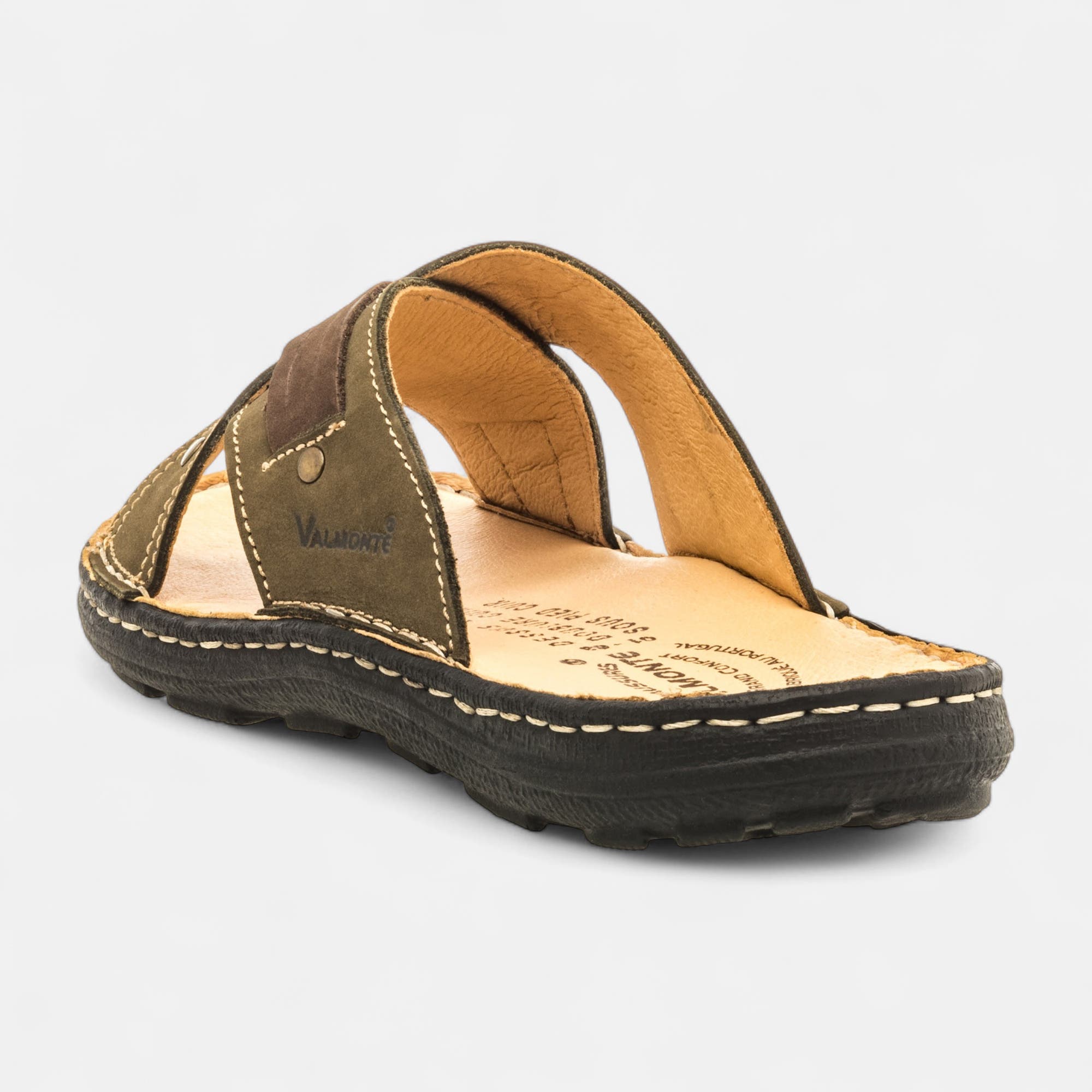 Mules Homme en cuir kaki
